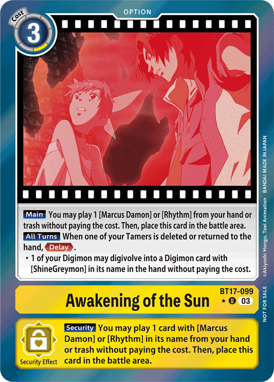 Awakening of the Sun (Secret Crisis: Movie Memorial Pack) - Secret Crisis - Uncommon - BT17-099 U