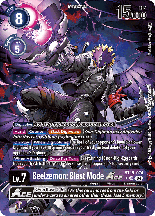 Beelzemon: Blast Mode ACE (Alternate Art) - Release Special Booster 2.5 - Super Rare - BT19-074 SR