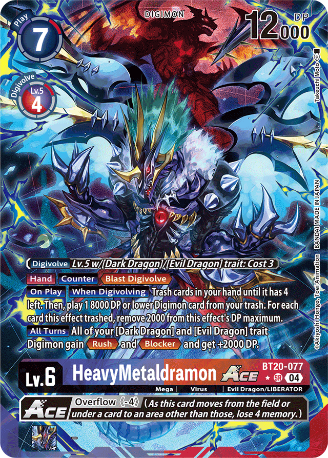 HeavyMetaldramon ACE (Alternate Art) - Release Special Booster 2.5 - Super Rare - BT20-077 SR