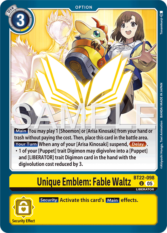 Unique Emblem: Fable Waltz - Cyber Eden - Uncommon - BT22-098 U