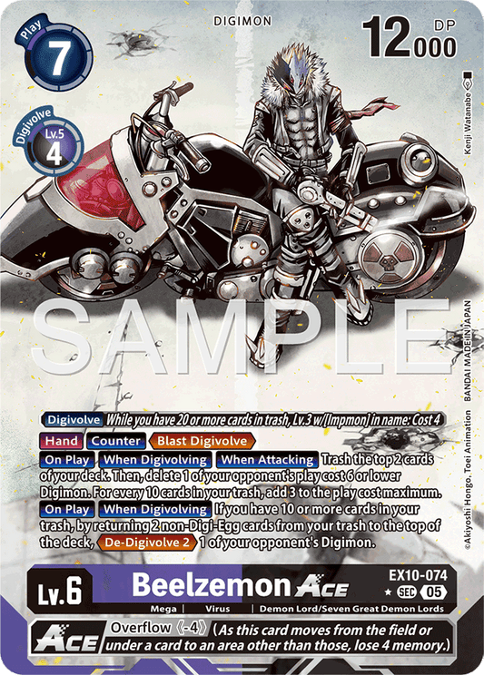 Beelzemon ACE (Alternate Art) - Sinister Order - Secret Rare - EX10-074 SEC