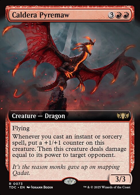 Caldera Pyremaw (Extended Art) - Commander: Tarkir: Dragonstorm - R - 73