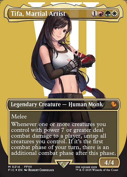 Tifa, Martial Artist (Borderless) (Surge Foil) - Commander: FINAL FANTASY - M - 214