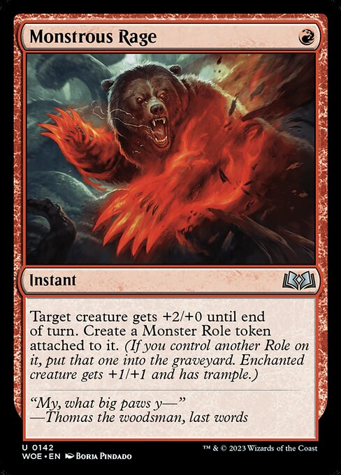 Monstrous Rage - Wilds of Eldraine - U - 142