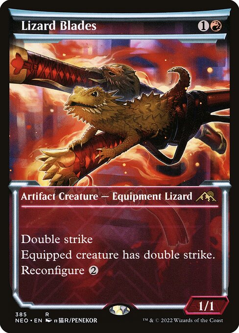 Lizard Blades (Showcase) - Kamigawa: Neon Dynasty - R - 385