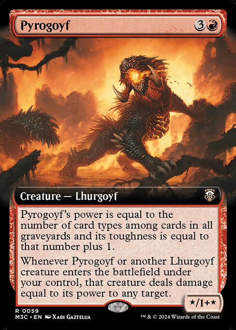 Pyrogoyf (Extended Art) (Ripple Foil) - Commander: Modern Horizons 3 - R - 59