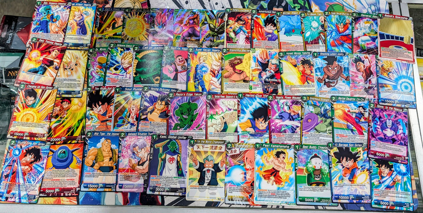 🔥 Lote Dragon Ball Super Card Game – 50 Cartas + Top Loader 🔥