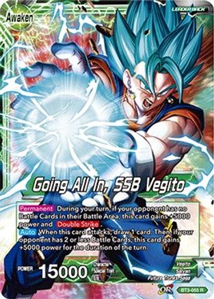Vegito // Going All In, SSB Vegito - Cross Worlds - Rare - BT3-055