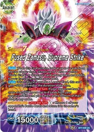 Goku Black & Zamasu // Fused Zamasu, Supreme Strike - Assault of the Saiyans Pre-Release Cards - Uncommon - BT7-026_PR