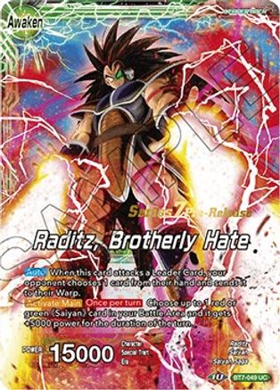 Raditz // Raditz, Brotherly Hate - Assault of the Saiyans Pre-Release Cards - Uncommon - BT7-049_PR