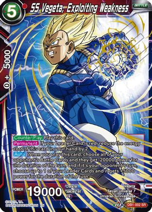 SS Vegeta, Exploiting Weakness (Reprint) - Battle Evolution Booster - Super Rare - DB1-002