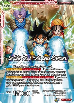 Son Goku // Son Goku, Pan, & Trunks, Space Adventurers - Ultimate Squad - Uncommon - BT17-001