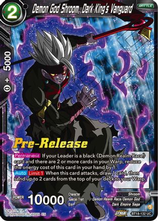 Demon God Shroom, Dark King's Vanguard - Dawn of the Z-Legends Pre-Release Cards - Uncommon - BT18-132