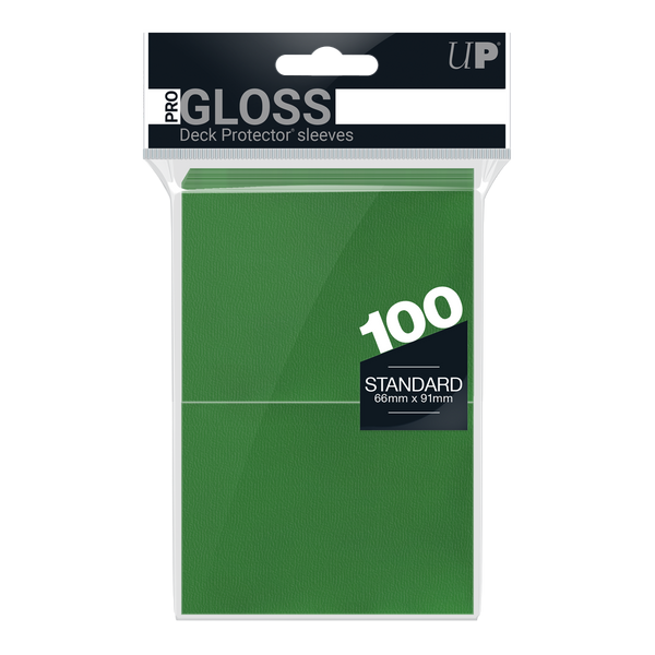 PRO-Gloss Standard Deck Protector Sleeves - Green - 100-Pack