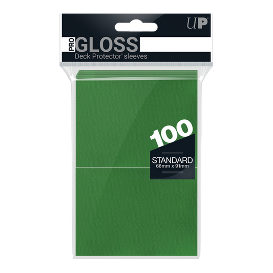 PRO-Gloss Standard Deck Protector Sleeves - Green - 100-Pack