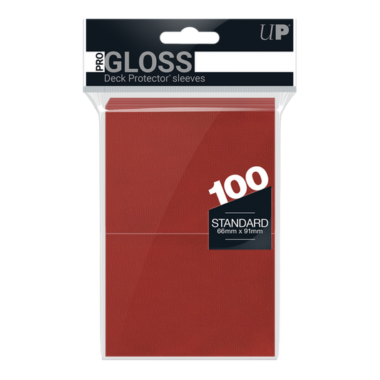 PRO-Gloss Standard Deck Protector Sleeves - Red (100-Pack)