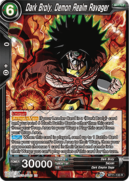 Dark Broly, Demon Realm Ravager (Revision) - 5th Anniversary Set - Rare - BT11-133