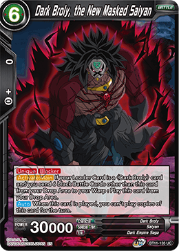 Dark Broly, the New Masked Saiyan (Revision) - 5th Anniversary Set - Uncommon - BT11-135