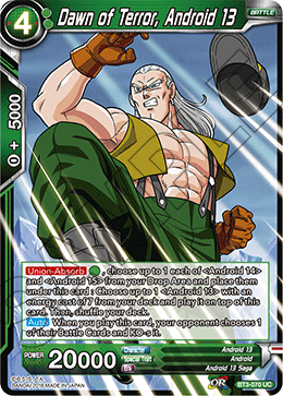 Dawn of Terror, Android 13 (2018) - Cross Worlds - Uncommon - BT3-070