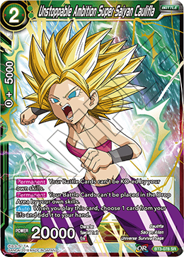 Unstoppable Ambition Super Saiyan Caulifla - Cross Worlds - Super Rare - BT3-078