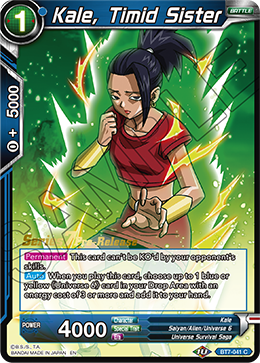 Kale, Timid Sister - Assault of the Saiyans Pre-Release Cards - Common - BT7-041_PR