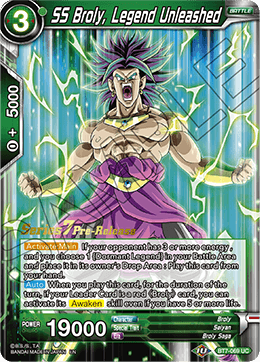 SS Broly, Legend Unleashed - Assault of the Saiyans Pre-Release Cards - Uncommon - BT7-069_PR