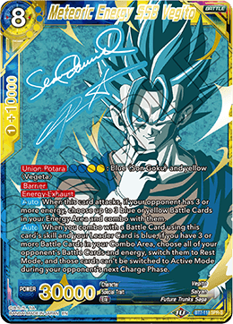 Meteoric Energy SSB Vegito (SPR Signature) - Assault of the Saiyans - Special Rare Signature - BT7-118