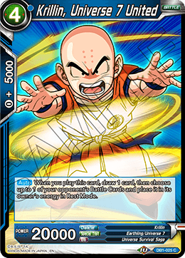 Krillin, Universe 7 United - Draft Box 04 - Dragon Brawl - Common - DB1-025