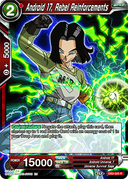 Android 17, Rebel Reinforcements - Draft Box 05 - Divine Multiverse - Rare - DB2-005