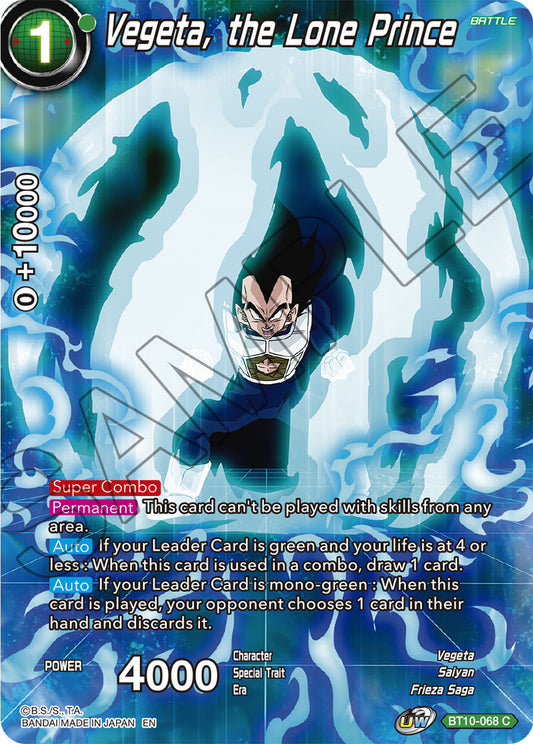 Vegeta, the Lone Prince - Theme Selection: History of Vegeta - Common - BT10-068