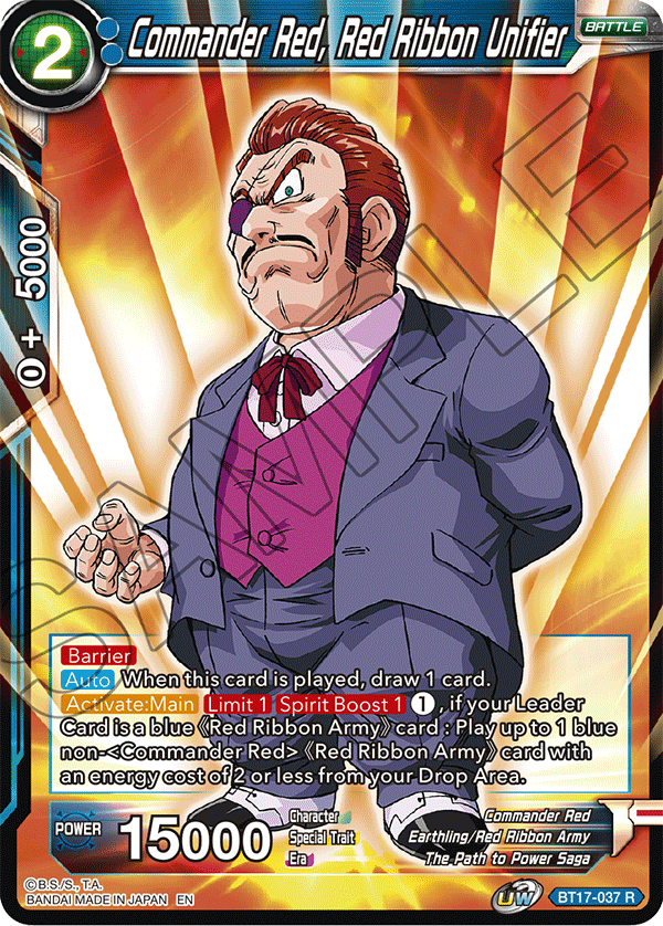 Commander Red, Red Ribbon Unifier - Ultimate Squad - Rare - BT17-037