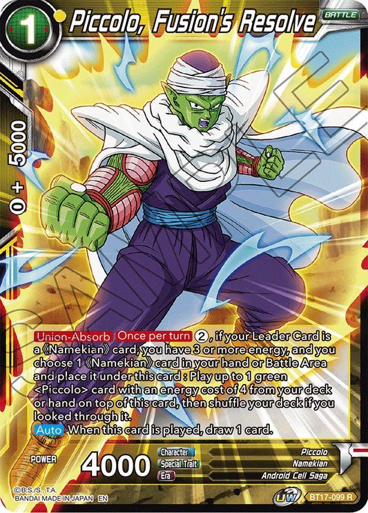 Piccolo, Fusion's Resolve - Ultimate Squad - Rare - BT17-099