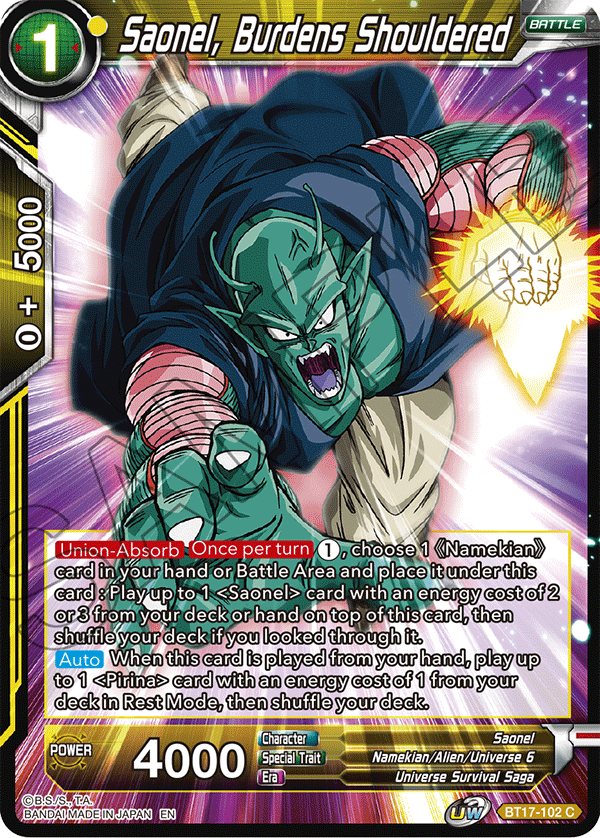 Saonel, Burdens Shouldered - Ultimate Squad - Common - BT17-102