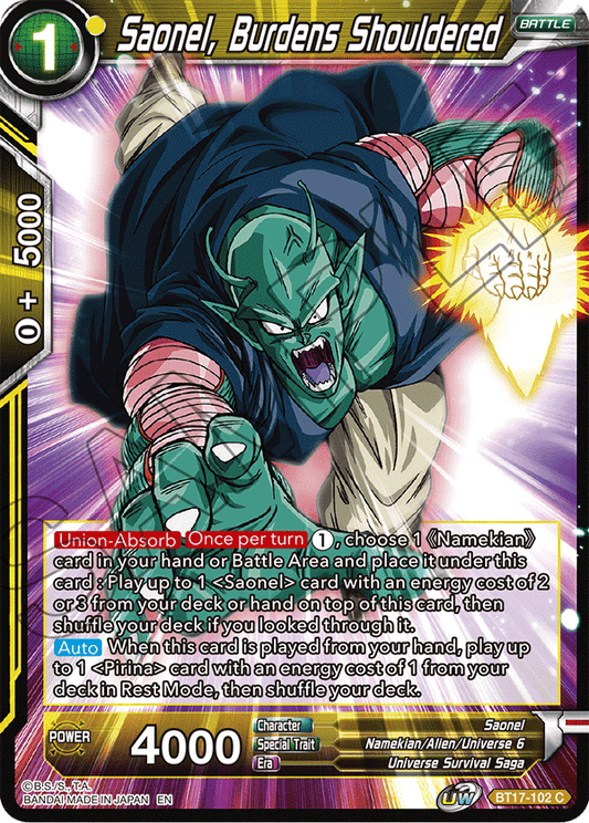 Saonel, Burdens Shouldered - Ultimate Squad - Common - BT17-102