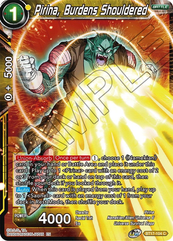 Pirina, Burdens Shouldered - Ultimate Squad - Common - BT17-104