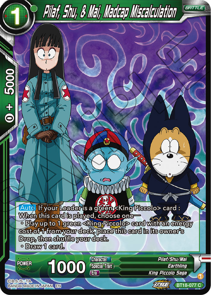 Pilaf, Shu, & Mai, Madcap Miscalculation - Dawn of the Z-Legends - Common - BT18-077
