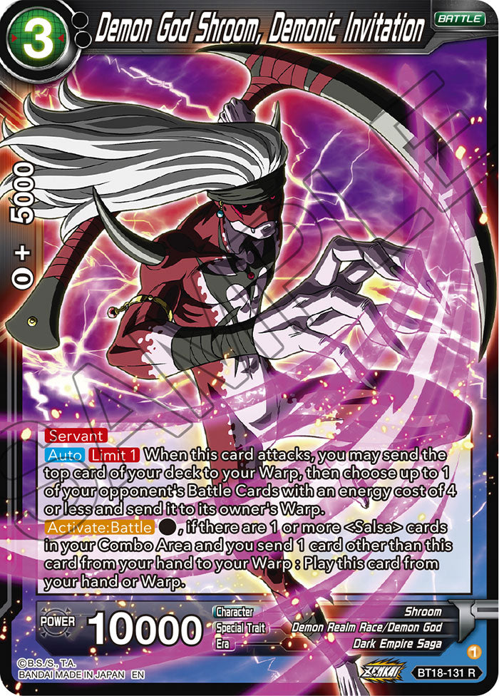 Demon God Shroom, Demonic Invitation - Dawn of the Z-Legends - Rare - BT18-131