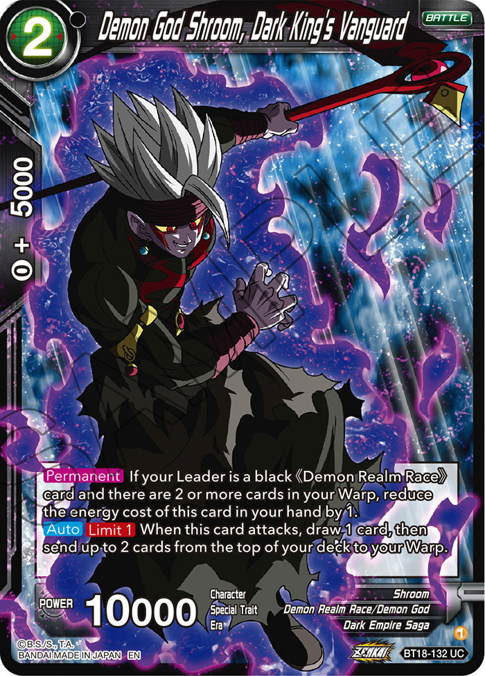 Demon God Shroom, Dark King's Vanguard - Dawn of the Z-Legends - Uncommon - BT18-132