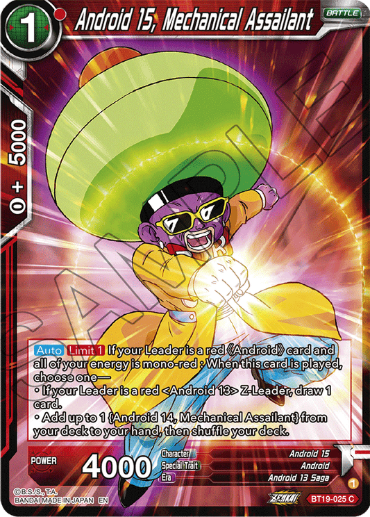 Android 15, Mechanical Assailant - Fighter's Ambition - Common - BT19-025
