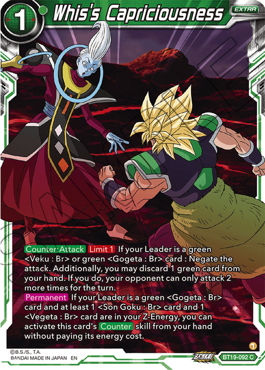 Whis's Capriciousness - Fighter's Ambition - Common - BT19-092