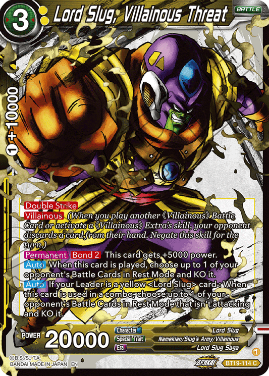 Lord Slug, Villainous Threat - Fighter's Ambition - Common - BT19-114