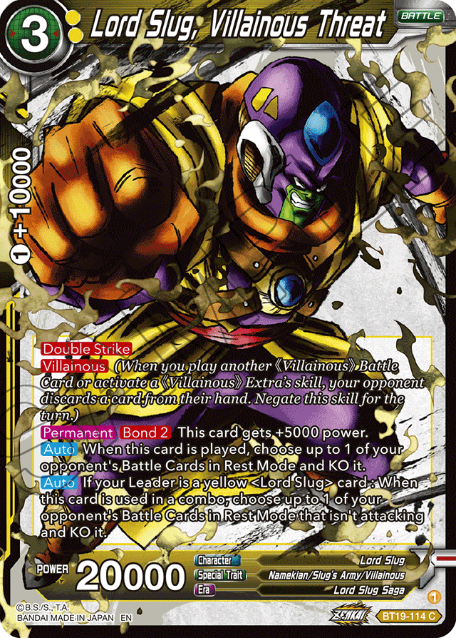 Lord Slug, Villainous Threat - Fighter's Ambition - Common - BT19-114