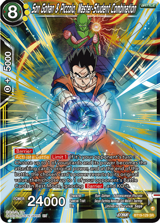Son Gohan & Piccolo, Master-Student Combination - Fighter's Ambition - Super Rare - BT19-129