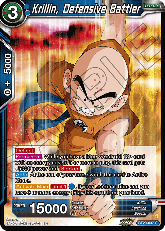 Krillin, Defensive Battler - Power Absorbed - Common - BT20-037