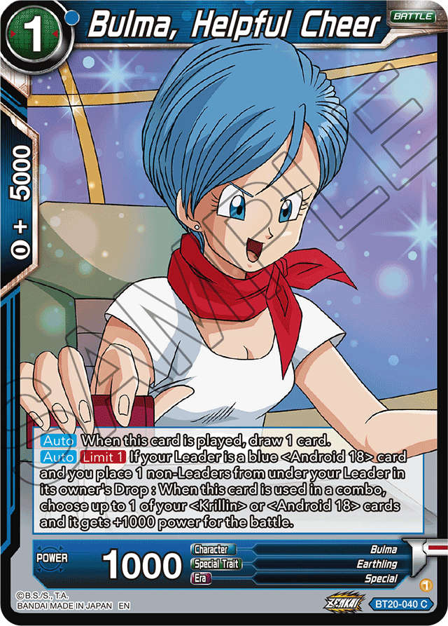 Bulma, Helpful Cheer - Power Absorbed - Common - BT20-040