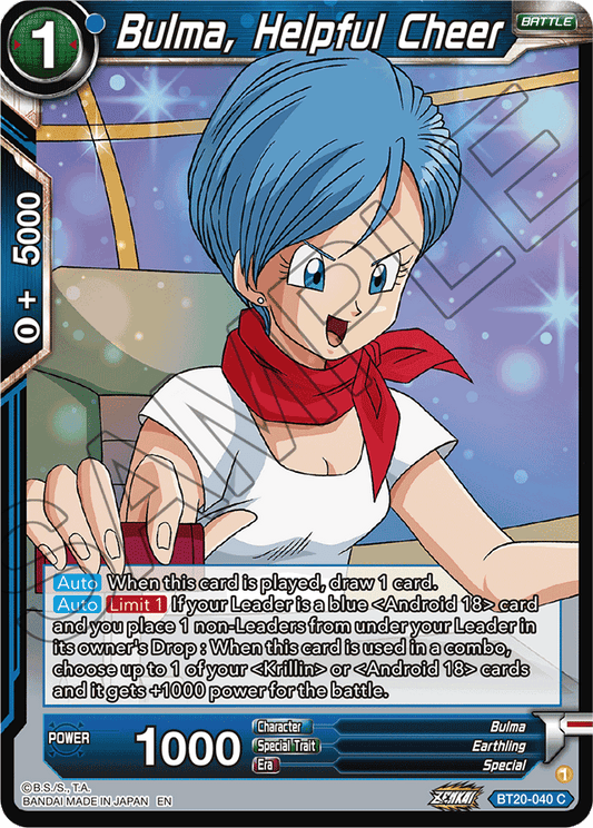 Bulma, Helpful Cheer - Power Absorbed - Common - BT20-040
