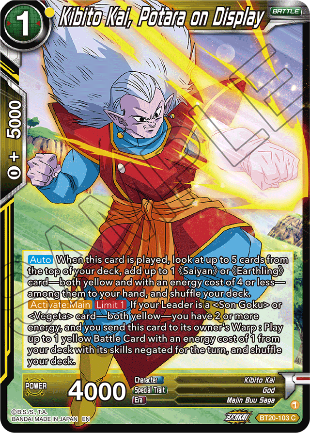 Kibito Kai, Potara on Display - Power Absorbed - Common - BT20-103