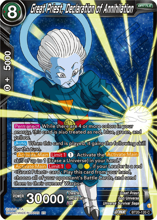 Great Priest, Declaration of Annihilation - Power Absorbed - Common - BT20-120