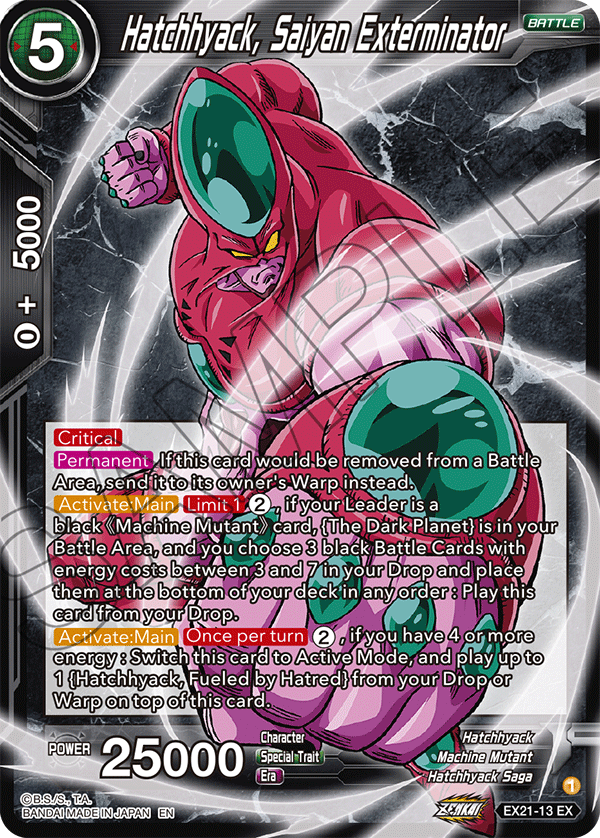 Hatchhyack, Saiyan Exterminator - 5th Anniversary Set - Expansion Rare - EX21-13