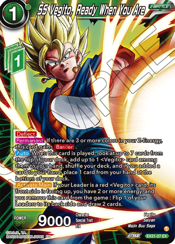 SS Vegito, Ready When You Are - 5th Anniversary Set - Expansion Rare - EX21-27